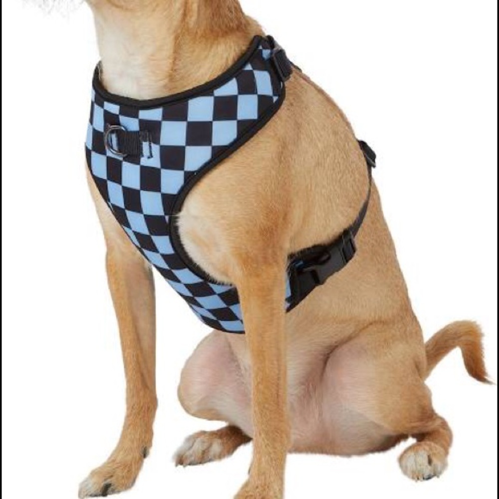 Checkerboard blue & black harness size xs
